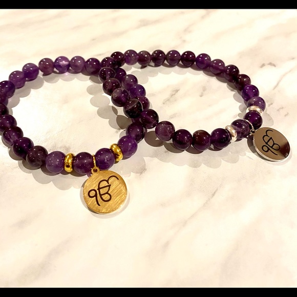 Ek Onkar Amethyst Bracelet - Picture 4 of 5